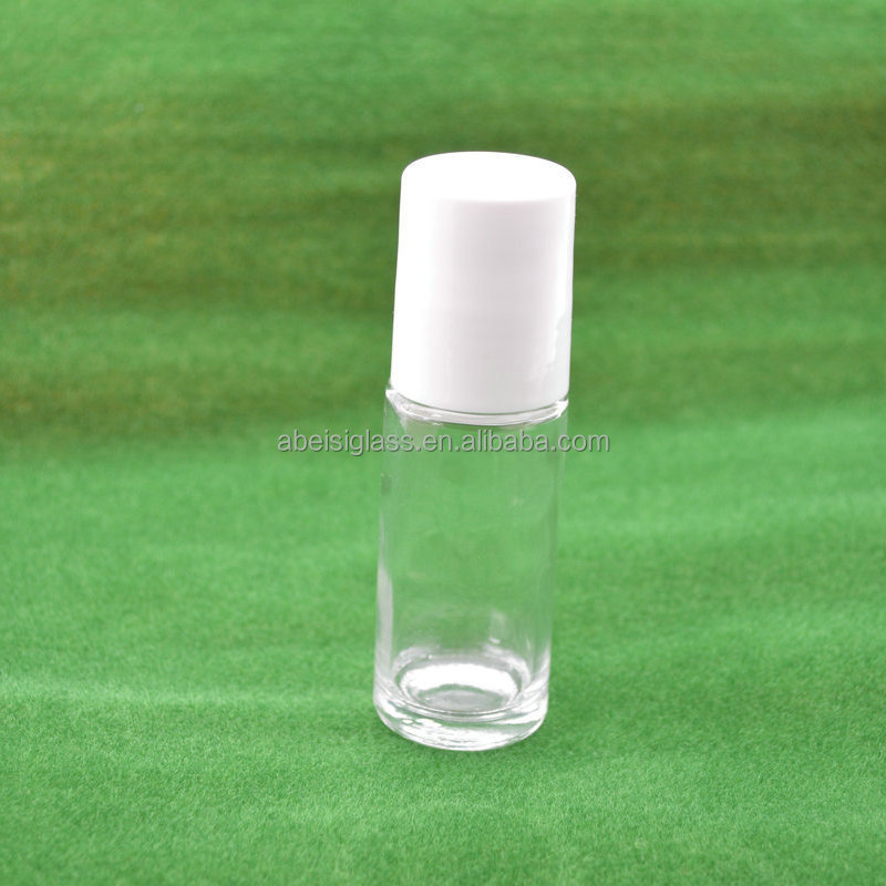 wholesale 30ml 50ml Cylinder roller bottle Deodorant Roll On Glass Bottle with customized cap