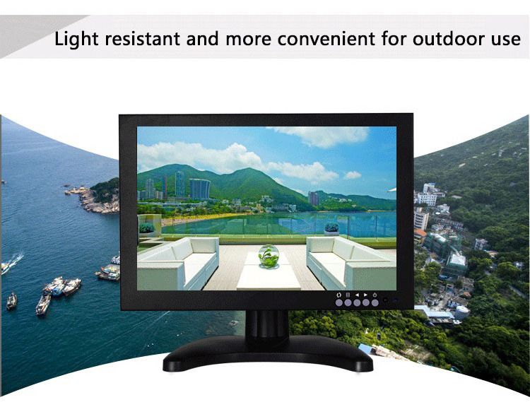 10.1 inch HD LCD Monitor EDP wide screen IPS screen BNC waterproof outdoor use CCTV monitor