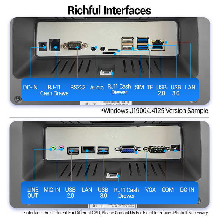 Windows 10 Restaurant Retail Billing Printer Touch Pos Cashier Machine POS Terminal Cash Register All In One POS Systems