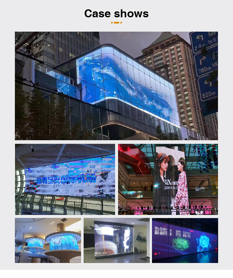 Sticky Flexible Led Panel Film Crystal Screen Display Adhesive Transparent Glass Window Transparent Led Film For Glass