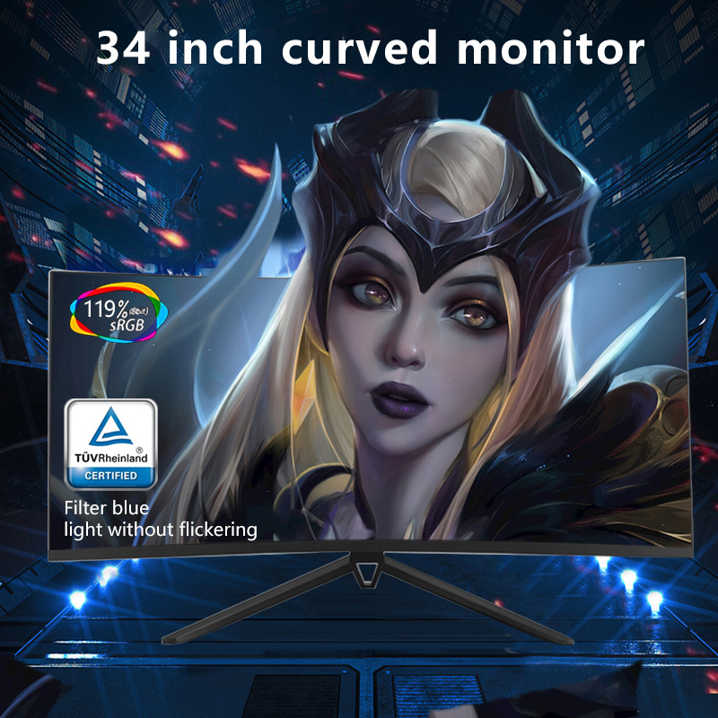 Curved Screen Monitors 24 32 34 Inch Ips Lcd Monitor 144hz 165 Hz Gaming Computer Display