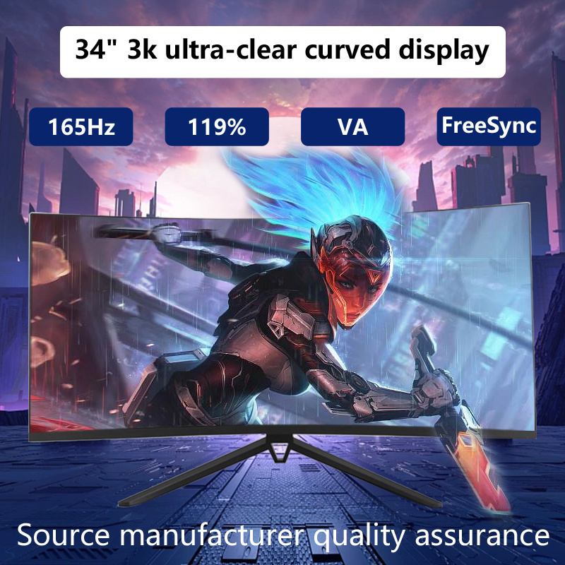 Curved Screen Monitors 24 32 34 Inch Ips Lcd Monitor 144hz 165 Hz Gaming Computer Display