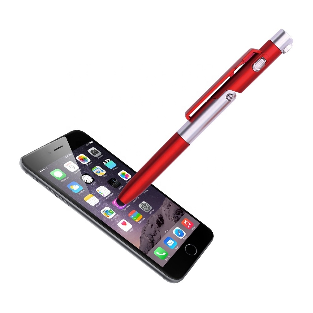 2023 hot-selling best gift 5 in 1 function light pen touch pen with phone holder pens with custom logoa