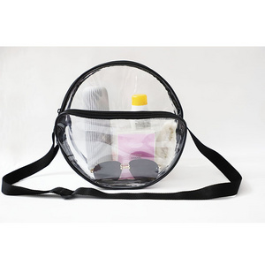 amao clear crossbody bag  Clear PVC Round shoulder Tote sling Transparent Beach Bag with zipper clear messenger bag  For Ladies