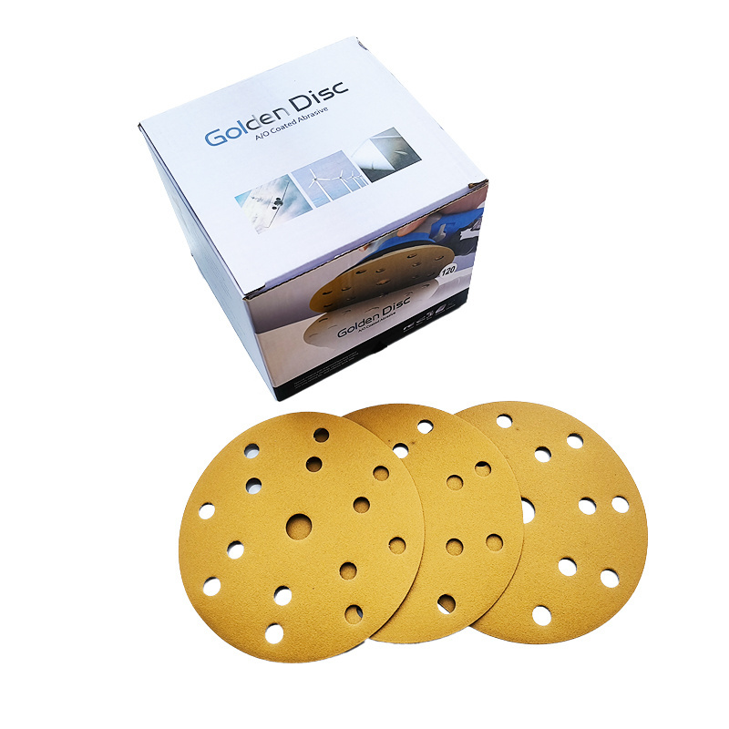 High Quality 5 Inch Gold Sandpaper Sanding Disc Grinding Or Polishing Sandpaper For Wood Metal