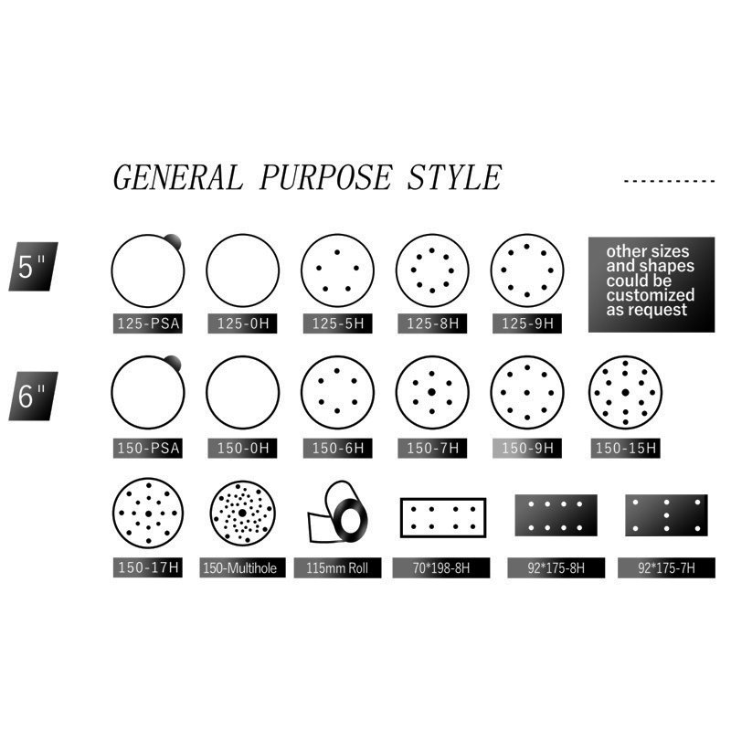 5/6 Inch 125mm P60-P7000 Abrasive Sand Paper Sheet Polishing Brush Silicon Carbide Hook Loop Sanding Disc