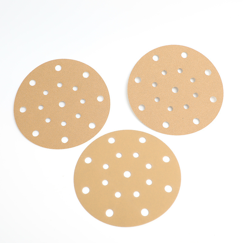 High Quality 5 Inch Gold Sandpaper Sanding Disc Grinding Or Polishing Sandpaper For Wood Metal