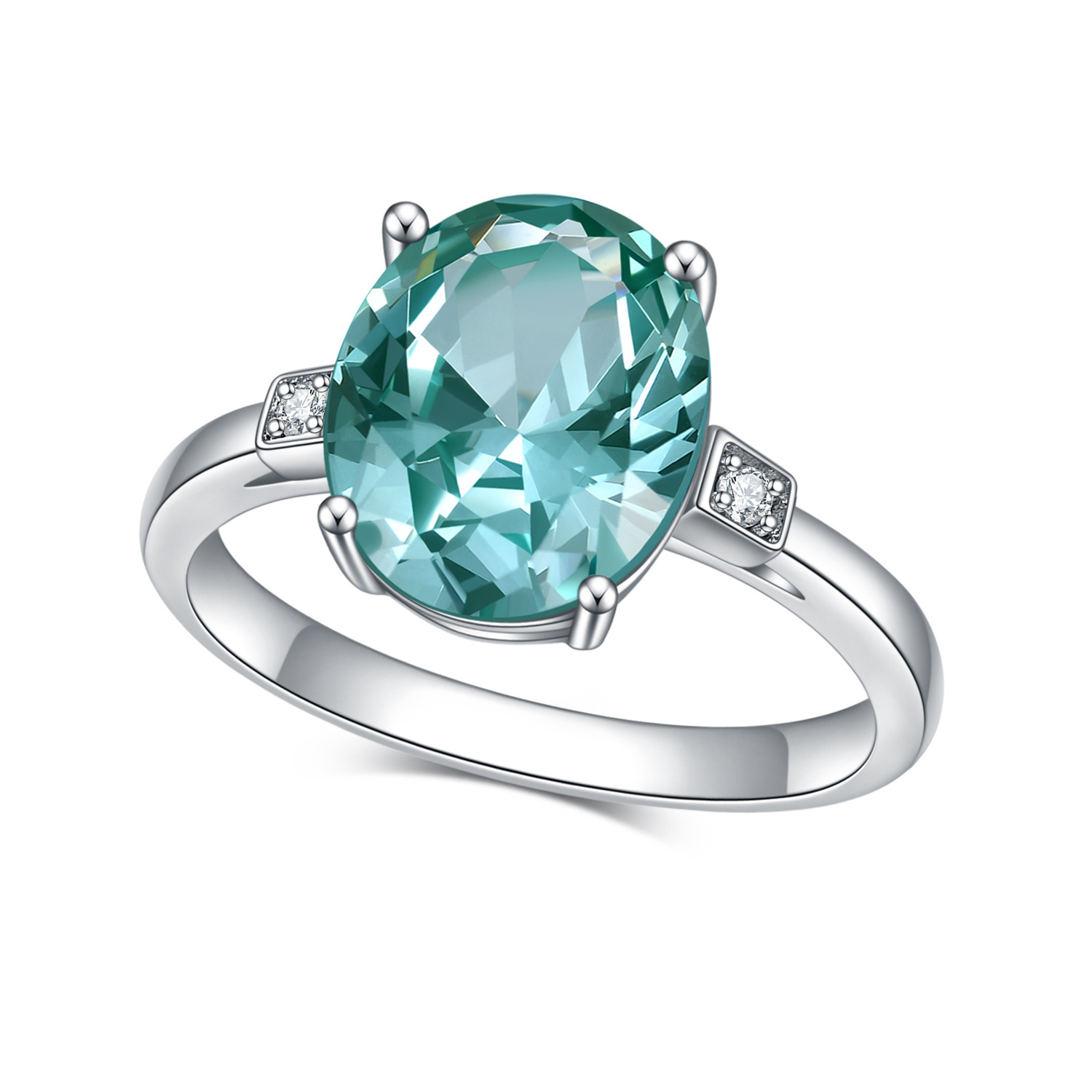 A917 Abiding Jewelry New Arrival Rhodium Plated Lab Green Spinel 925 Silver Women Jewellery Factory S925 Ring