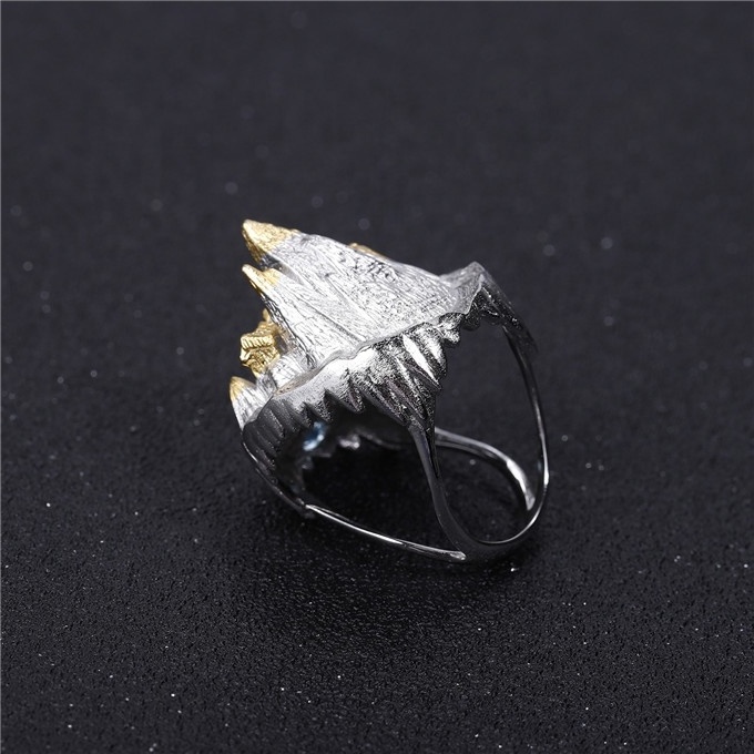 Abiding Halloween Horror Thailand Style Ring Wholesale Natural Chrome Diopside 925 Sterling Silver Gold Plated Jewelry Rings