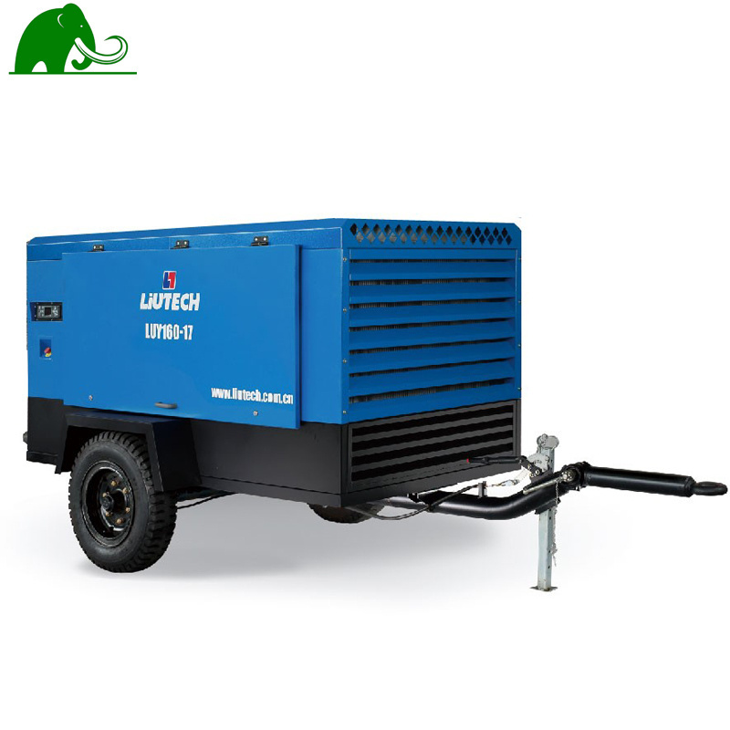 LUY 160-17 Diesel Portable  Mobile 15 Bar Screw Air compressor For Sand blast