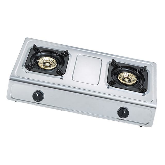 Outdoor Gas Burners Cooking Tabletop Stainless Steel 2 Burner Gas Stove