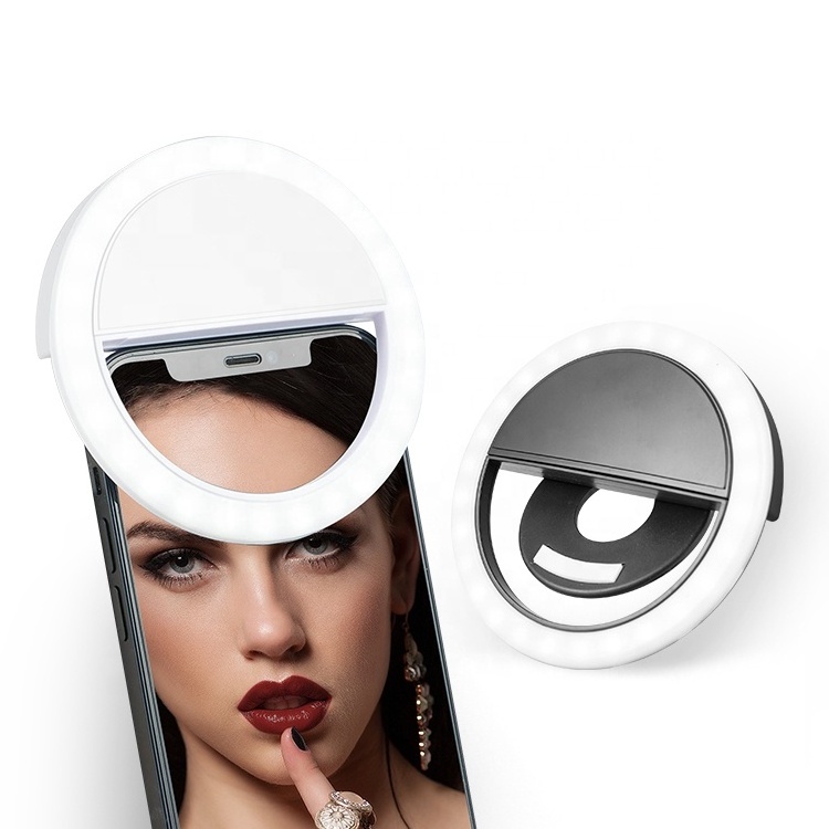 Wholesale LED Selfie Ring Light Battery Rechargeable Ring Lamp for Smart Phone Makeup