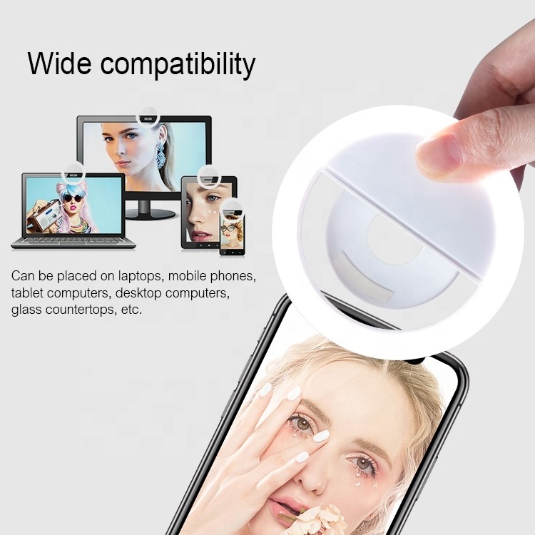 Wholesale LED Selfie Ring Light Battery Rechargeable Ring Lamp for Smart Phone Makeup