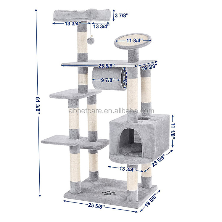 Cat Tree Condo Tower with Scratching Posts Kitten Furniture Play House