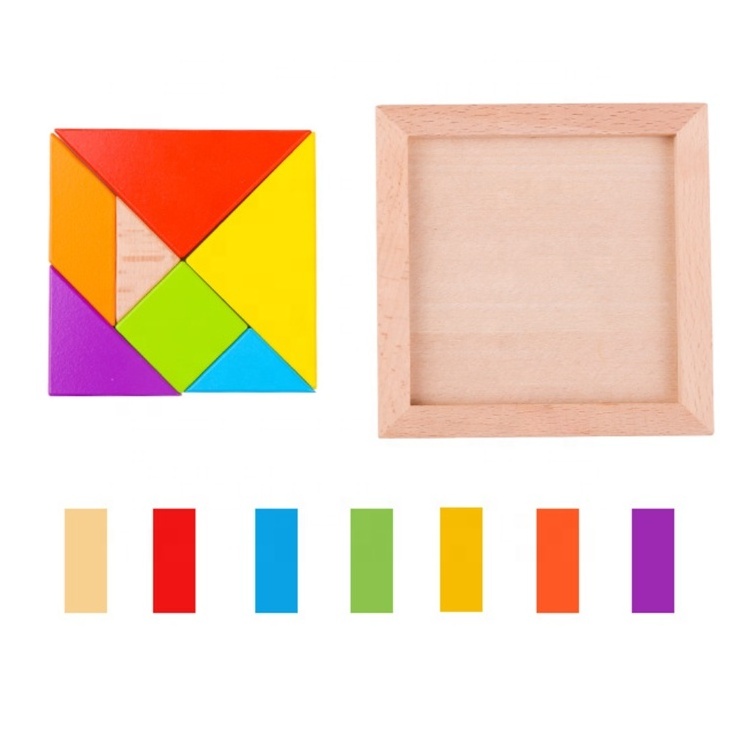 Wooden Montessori Toys preschool Toddlers Tangram Chinese Puzzle