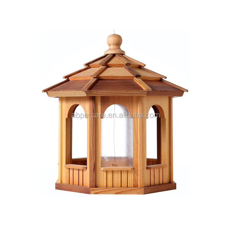 Wooden Cedar Octagon Gazebo Bird feeder Bird house