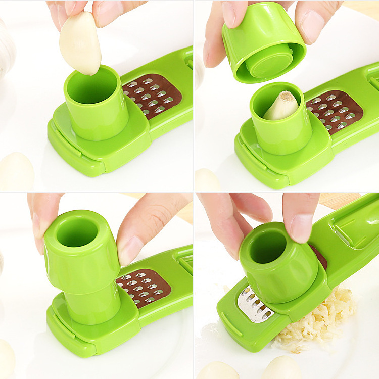 Wholesale kitchen gadget mini garlic grater stainless steel garlic press garlic cutters masher