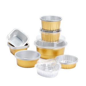 430ml/14.3oz ABL PACK Aluminum Foil Plates Baking Tray Colored Disposable Pie Pan Baking Cups Container PET Microwavable Round