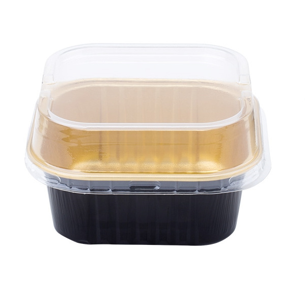 ABL 150ML/5oz Square Baking Pans Pizza Tray Pie Pan Foil Disposable Aluminum Foil container with low/high Lids