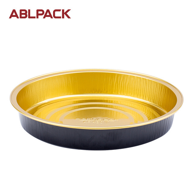 430ml/14.3oz ABL PACK Aluminum Foil Plates Baking Tray Colored Disposable Pie Pan Baking Cups Container PET Microwavable Round