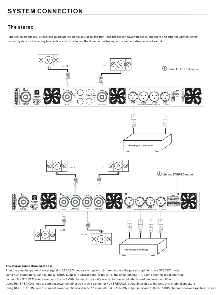 1U four channels audio power amplifier 700w Suitable for digital amplifier of entertainment category