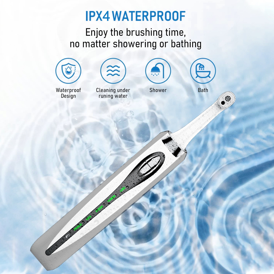 Professional easy white teeth whitening IPX4 Waterproof Electric Teeth Cleaning Device Home Travel Dental Floss