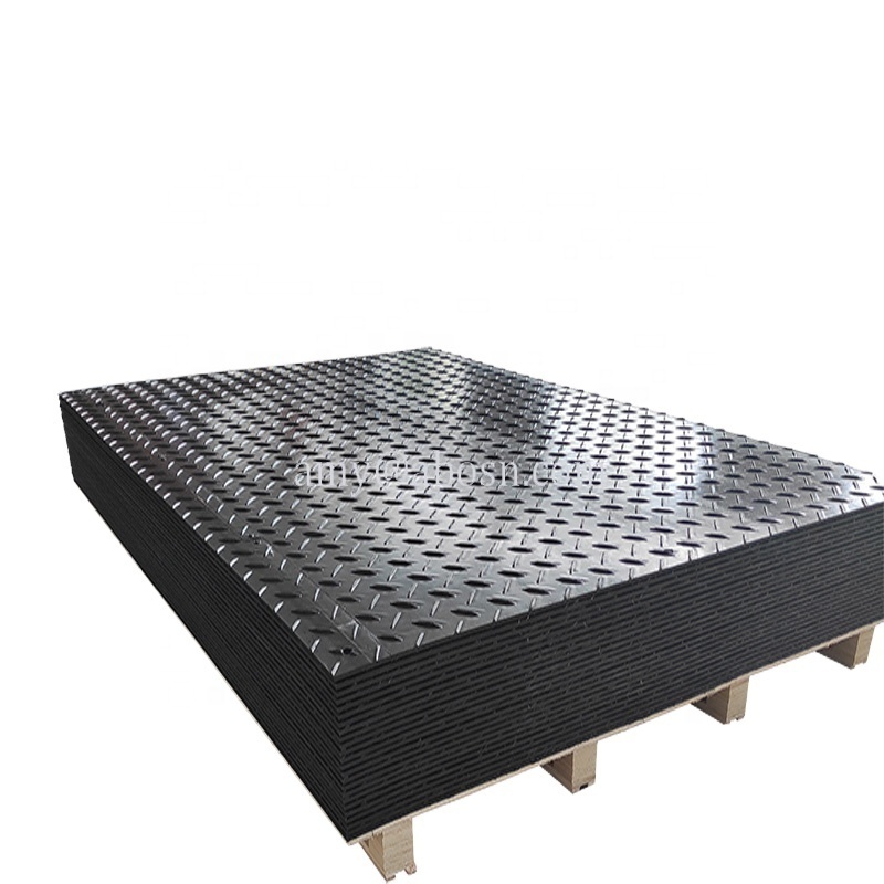 Hot sale inflaming retarding 4x8 plastic uhmwpe hdpe temporary construct excavator road mats swamp ground floor mat