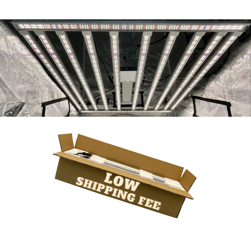 Asymmetric Led Bar Grow Light PAR1600 - Patent Pending. Best PPFD Map 1000W 10+2 light for 4'x4' tent Farred UV IR full spectrum