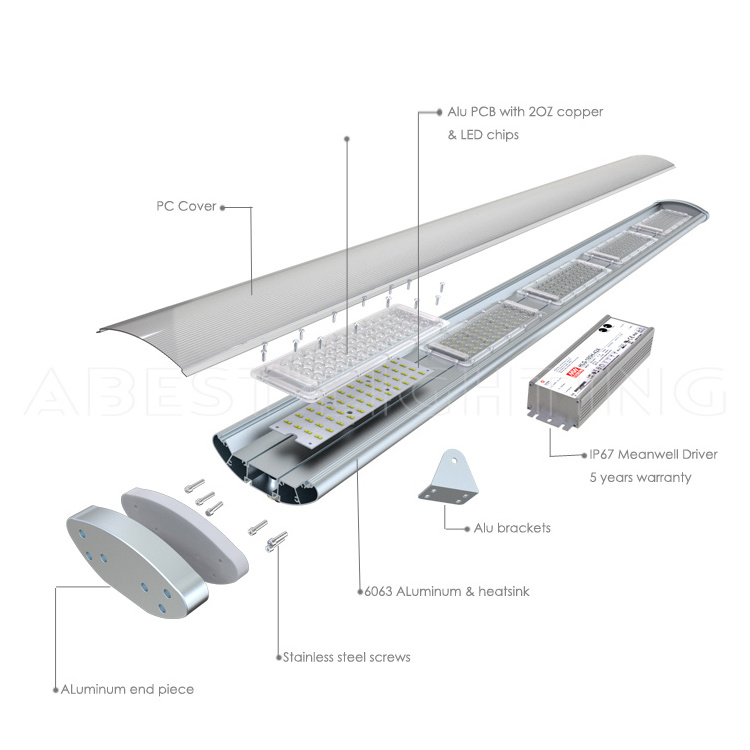 200W linear high bay led canopy light led garage  lights bright with senseor football garage lights