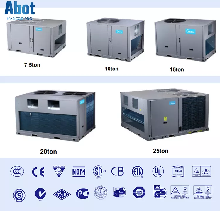 Gree /Midea rooftop hvac 50hz Cooling Only 20 Ton Rooftop Package Commercial Air Conditioner