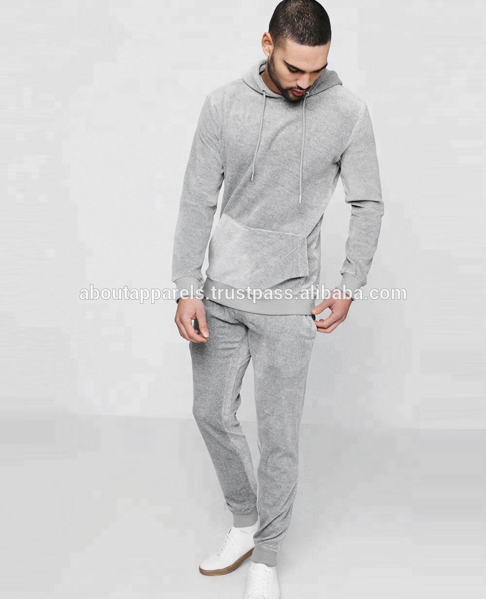 Bulk Wholesale Custom Blank Mens Velour Tracksuits, Hot sale & high quality best selling mens stretch tracksuit