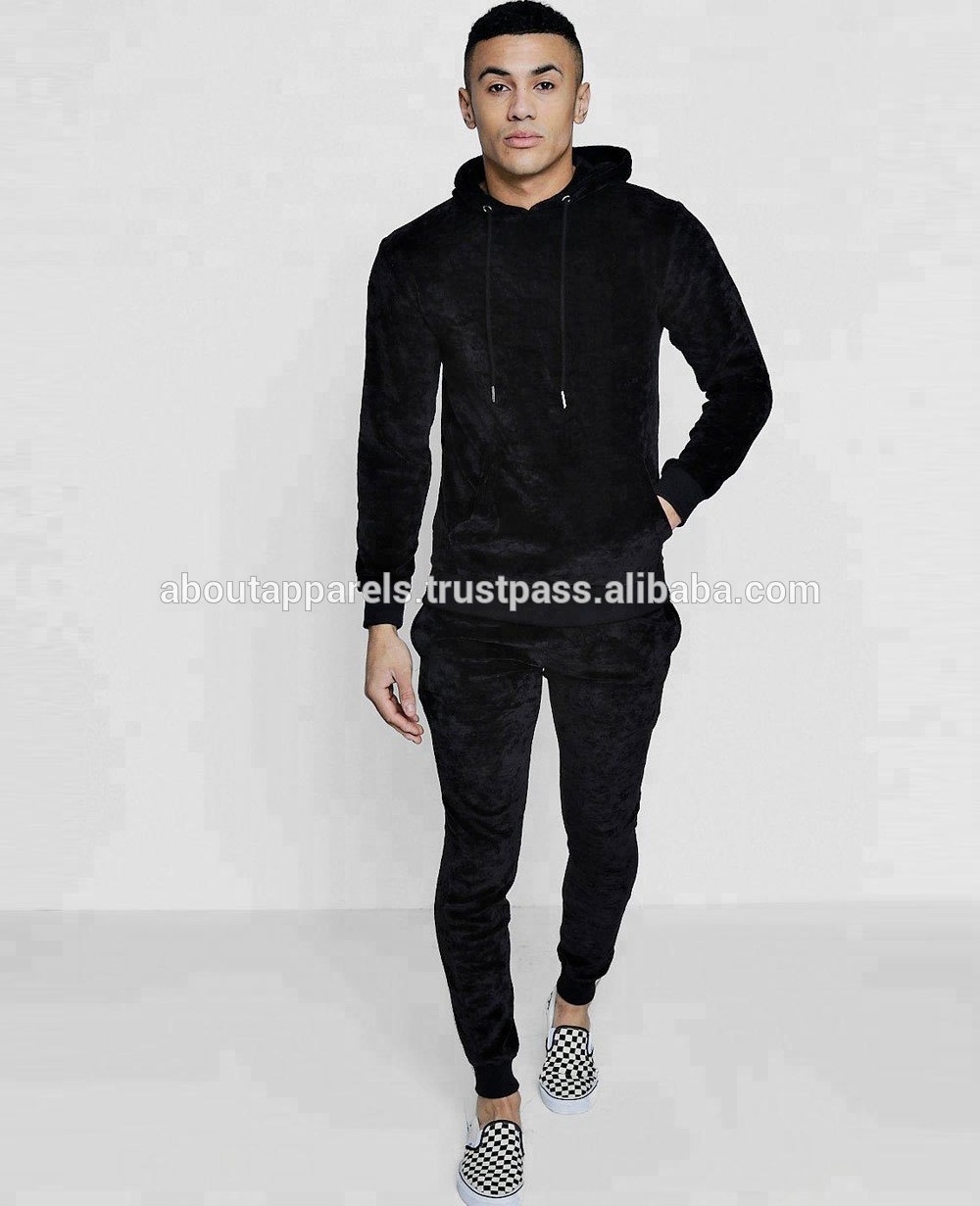 Bulk Wholesale Custom Blank Mens Velour Tracksuits, Hot sale & high quality best selling mens stretch tracksuit