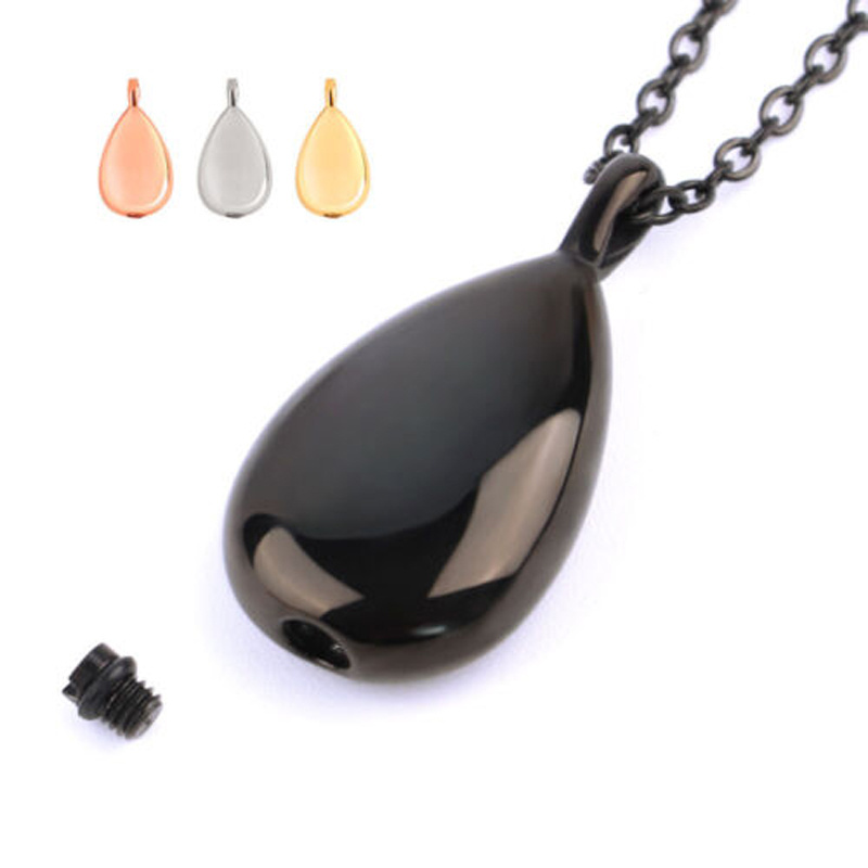 New Style Water Drop Shape Custom Pet Memorial Gift Name Pendant Necklace CREMATION URN TEARDROP Necklace