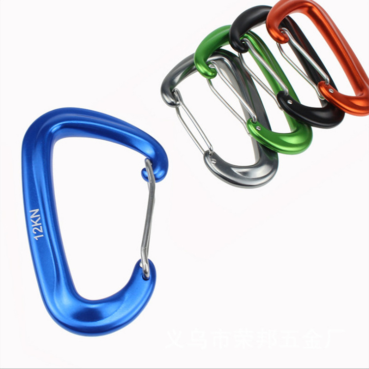 Heavy Duty 25kn D-type Clips Aluminum Hook 12KN rotating Hammock Wire Gate Ultra-Light Locking Carabiners for Hammocks Camping