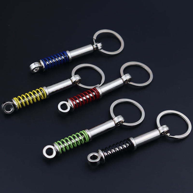 Auto Parts Metal Six Speed Manual car gearbox Wheel Tire Rim Spinning Turbo keychain stick shift spinner card grabber keychain