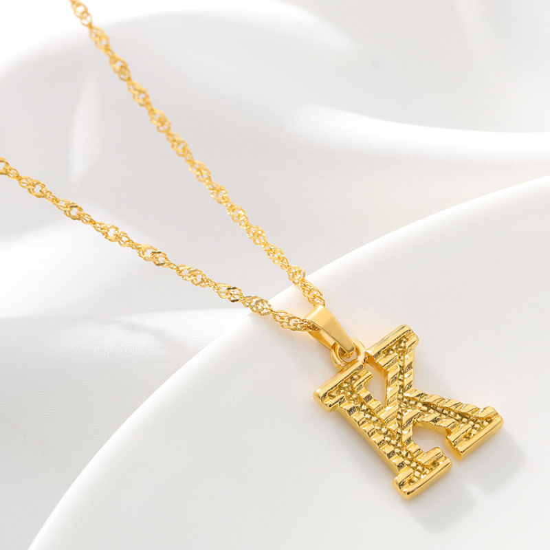 18K gold Stainless Steel Gold Plated Initial Necklace Jewelry For Women Hot Sell Initial Necklace Dropshipping Jewellery