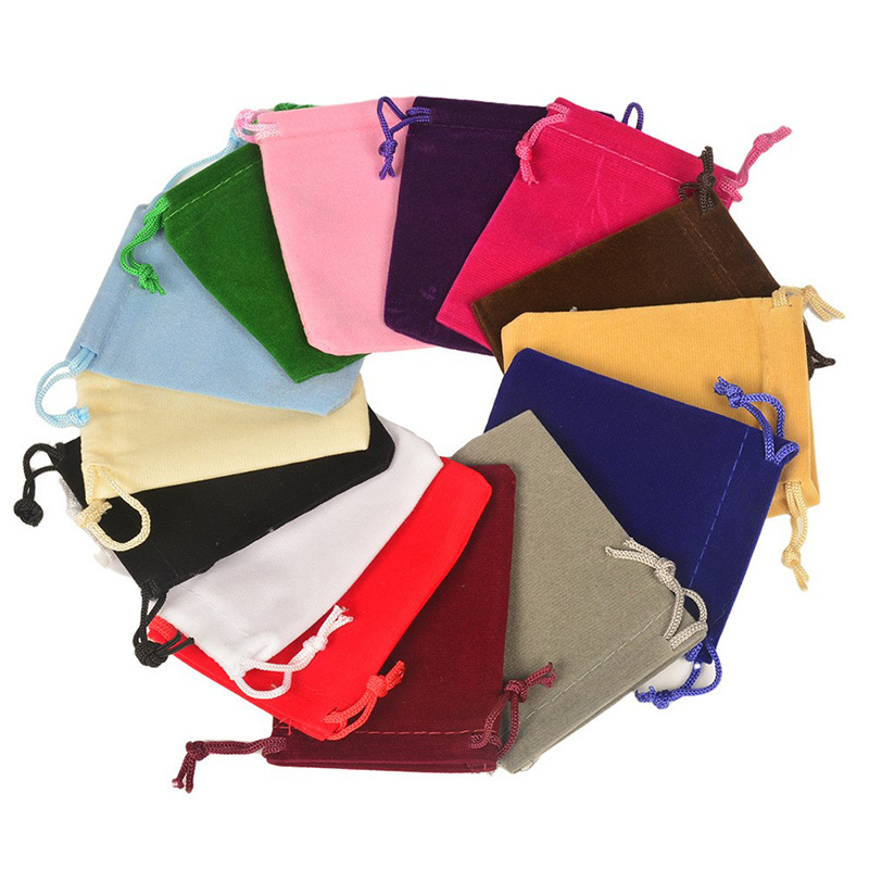 Wholesale Customized Logo Colorful Velvet Drawstring Gift Bags Jewelry Velvet Pouch for Jewelry Packing