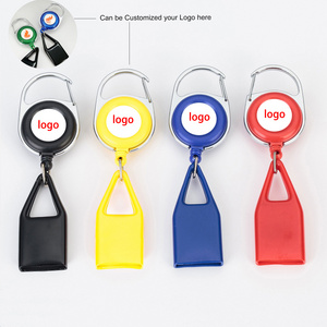 Multicolor oval yoyo Plastic ABS ID name badge reel Retractable badge holders Carabiner Badge Reels with LEASH wholesale