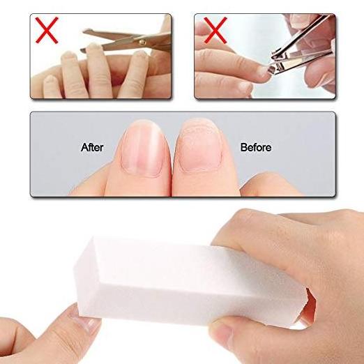 20PCS/PACK 95x25x25mm Grit 120 4 ways White EVA Nail Buffer Block For Nail Sanding