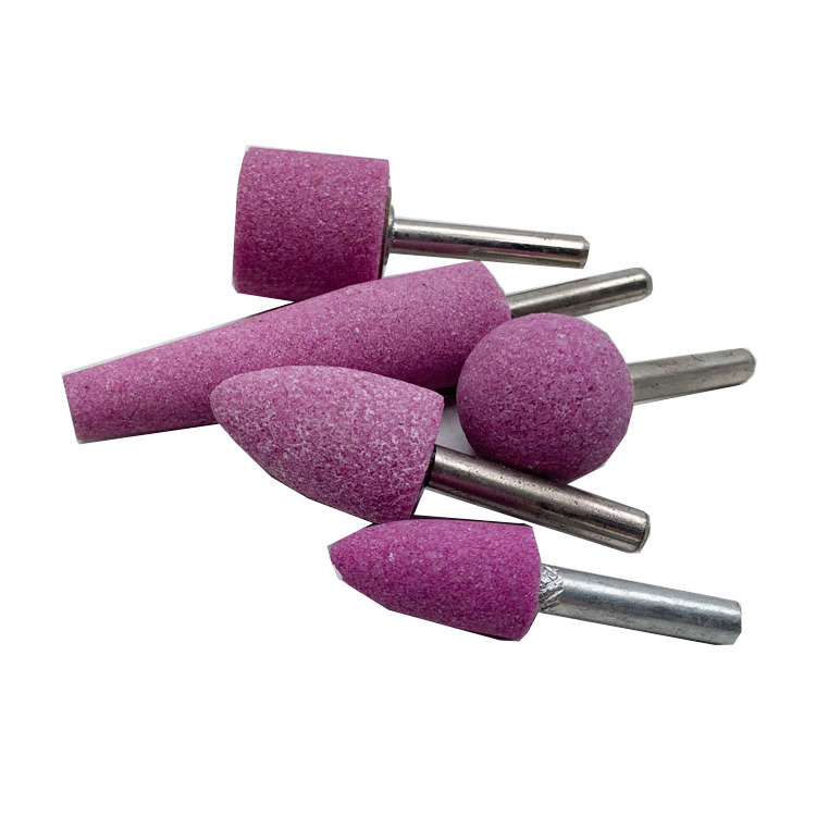 SATC mounted point abrasive polishing abrasive pink aluminum oxide mounted stone grinding head for metal sharpening blade