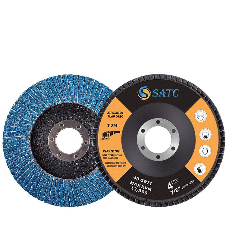 SATC Flapper Wheel T29 Grinding Wheel 40 Grit Flap Discsfor Die Angle Grinder Attachments T29,abrasive Disc SA28001 5 Pack 4.5