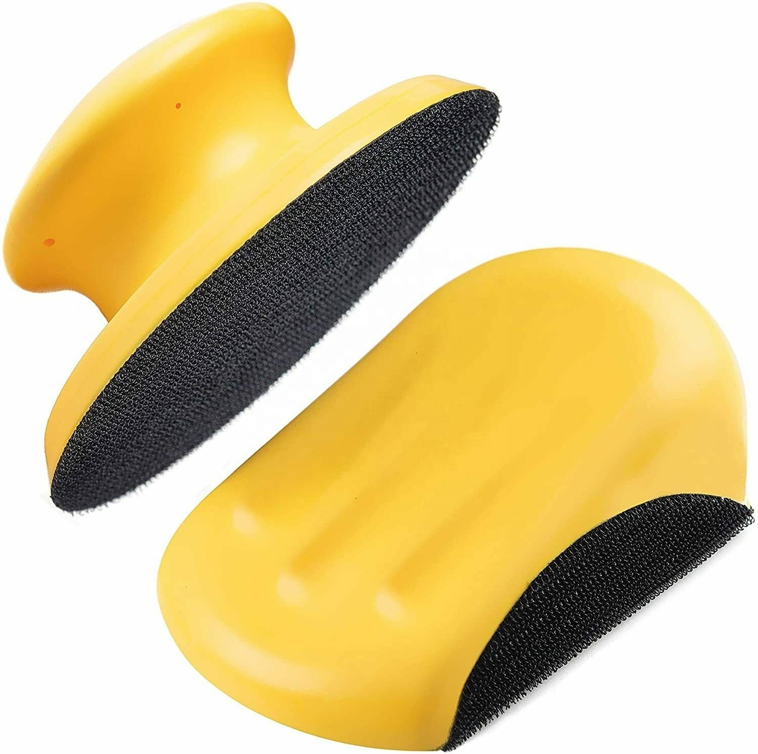 SATC 2PCS 5 Inch Mouse & Round Foam Hand Sanding Block Hook and Loop Disc Backing Pad