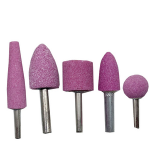 SATC mounted point abrasive polishing abrasive pink aluminum oxide mounted stone grinding head for metal sharpening blade