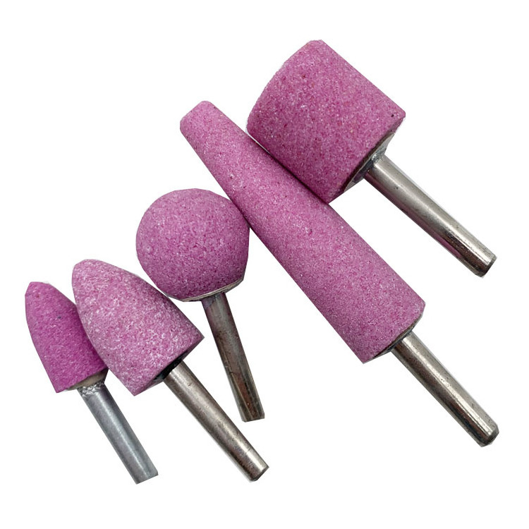 SATC mounted point abrasive polishing abrasive pink aluminum oxide mounted stone grinding head for metal sharpening blade