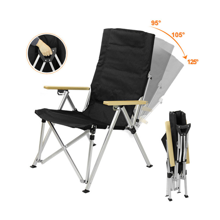 Furniture Backrest Adjustable Folding Aluminium Beach Chair For Camping Fishing