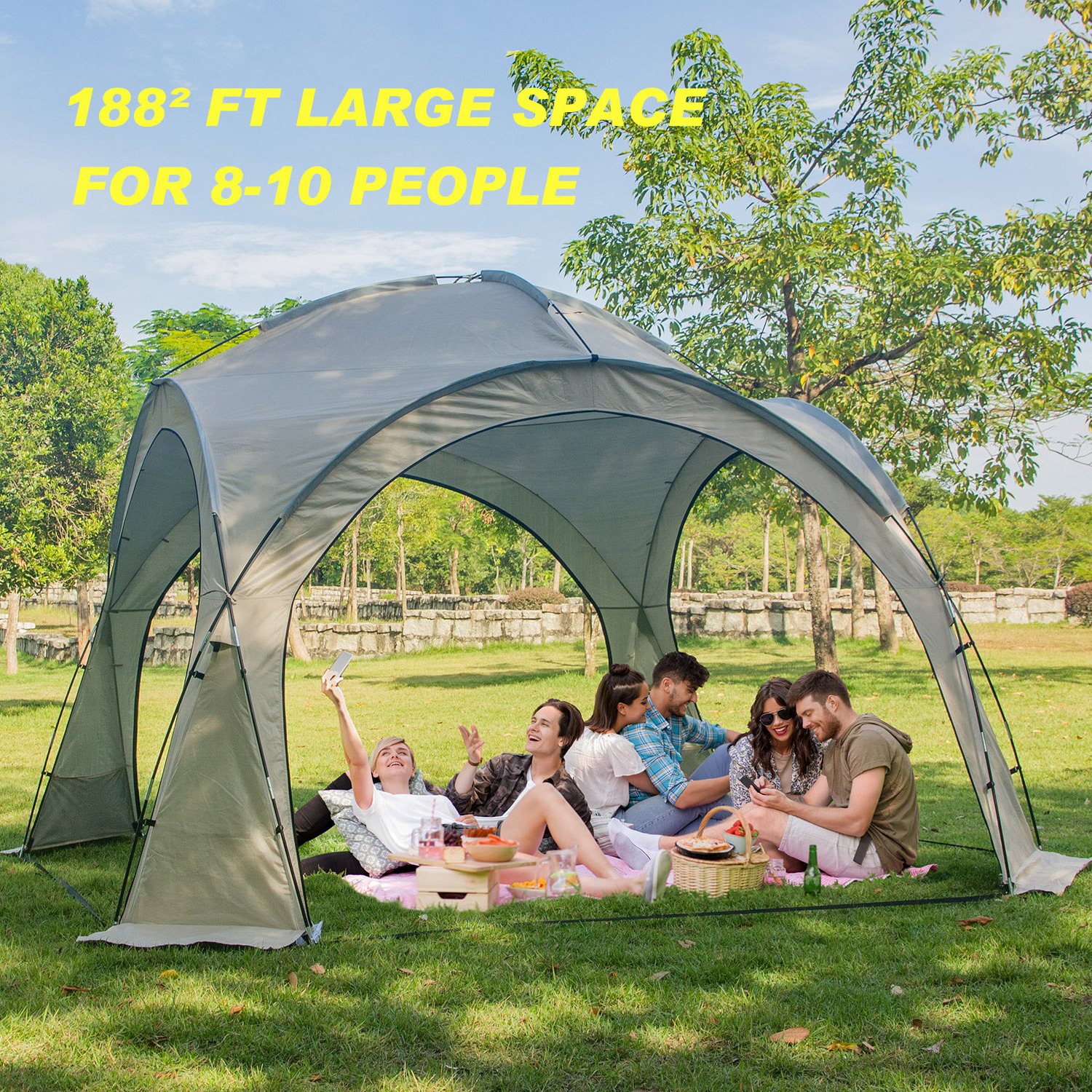 WZFQ Easy Beach Tent Pop Up Canopy UPF50+  Sun Shelter Rainproof, Waterproof for Camping Trips