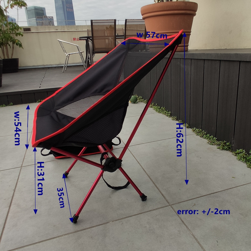 Outdoor Ultralight Portable Folding Fishing Chairs with Carry Bag Heavy Duty 110kg Capacity Camping Foldable Beach Chairs