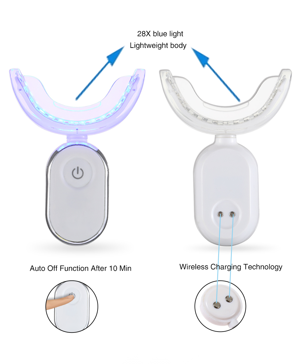 Private Logo Professional Rechargeable Wireless LED Tooth Whitening Light Wireless Teeth Whitening Light