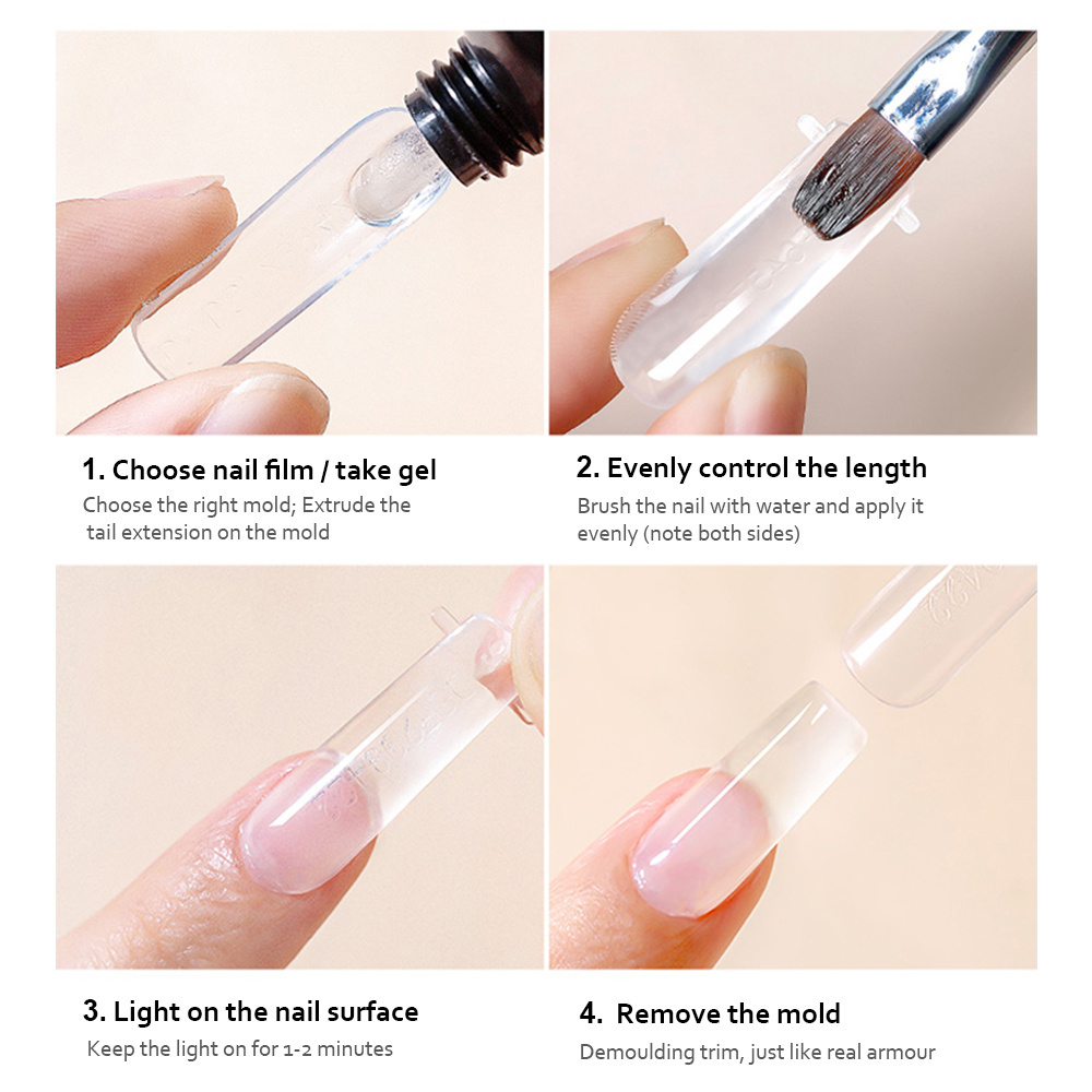 Long-lasting Art Flash Color UV  polish, applied to extend finger camo acrylic nail extension glue