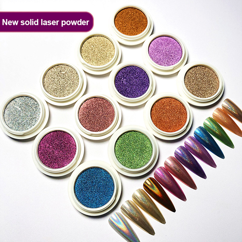 12 Colors Professional Nail Salon Liquid Mirror Manicure Magic Mirror Powder Wholesale  UV Gel